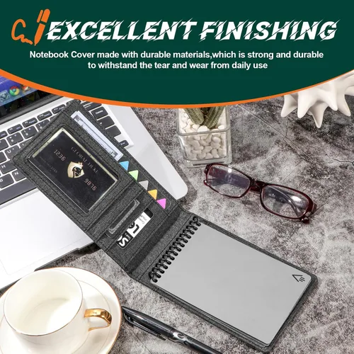 Miniatura 3 de Funda para Cuaderno para Rocketbook Mini y Field Notes con Espiral Superior (3.5"x5.5") - Estuche Resistente al Agua con Soporte para Bolígrafo