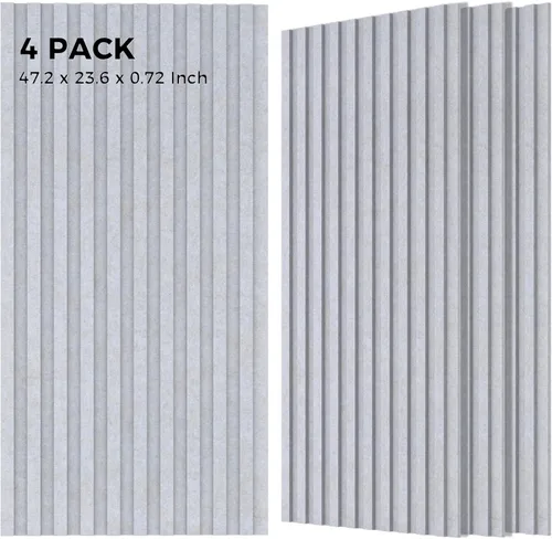 Miniatura 19 de Grandes paneles acústicos bicapa, juego de 4 paneles absorbentes de sonido, paneles a prueba de sonido de 120 cm x 60 cm x 1.8 cm para paredes