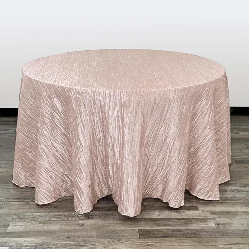 Miniatura 53 de Your Chair Covers - Mantel redondo de tafetán arrugado de 132 pulgadas - Mantel de comedor color champán, brillante aplastado para bodas, fiestas