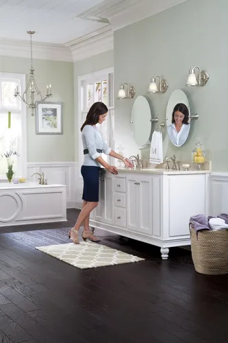 Miniatura 9 de Moen T4524BN Wynford - Grifo de baño de arco alto de dos manijas, níquel cepillado