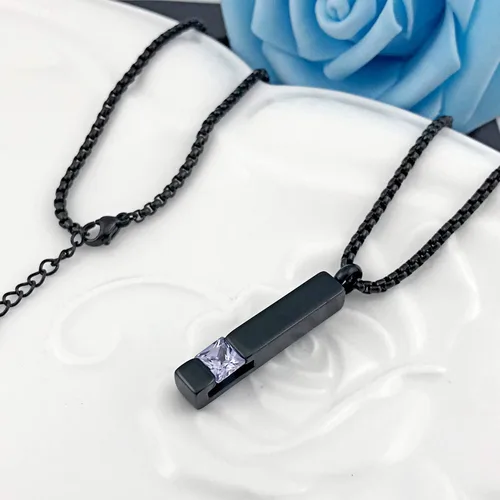 Miniatura 12 de YOUFENG collar con urna para cenizas, cubos de piedras natales, urna para cenizas humanas, collar de urna de cremación, relicario, recuerdo