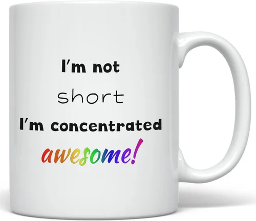 Miniatura 7 de PixiDoodle Funny Awesome - Taza de café para persona corta (11 onzas, negro)