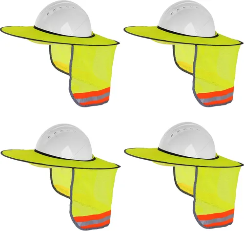 Paquete de 4 parasoles de malla de ala completa con visera reflectante Amarillo Neón
