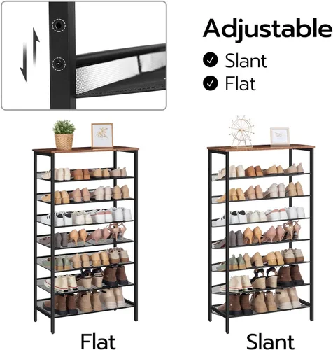 Miniatura 7 de HOOBRO - Estantería para zapatos de 8 niveles, estante para zapatos de 29.5"L, organizador de almacenamiento de zapatos de gran capacidad para 21-24