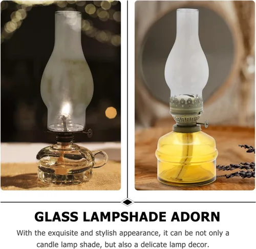 Miniatura 4 de NUOBESTY Lámpara de cristal de queroseno para chimenea de 6.49 x 2.99 x 2.99 pulgadas, repuesto de pantalla de lámpara de aceite transparente