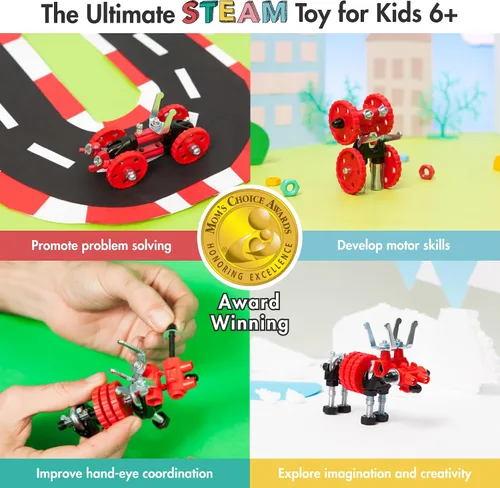 Miniatura 2 de The Off Bits - Juego de erectores: mini juguetes STEM de animales para niños de 6 años, juegos de construcción de juguetes con tuercas y tornillos