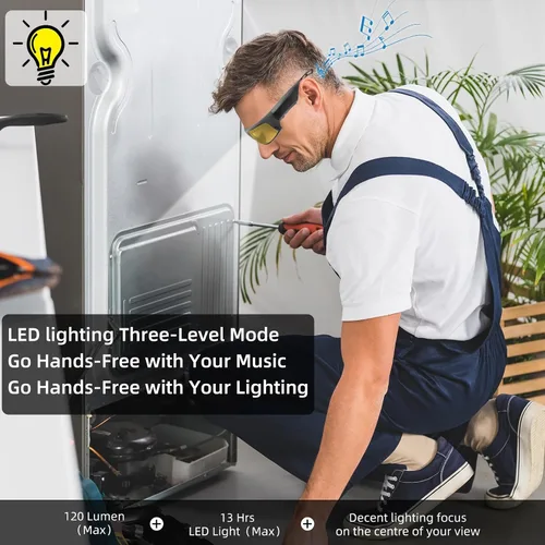 Miniatura 13 de Lentes de seguridad inteligentes con Bluetooth para hombres y mujeres, volumen ultra fuerte, luces LED recargables de 20 horas de tiempo