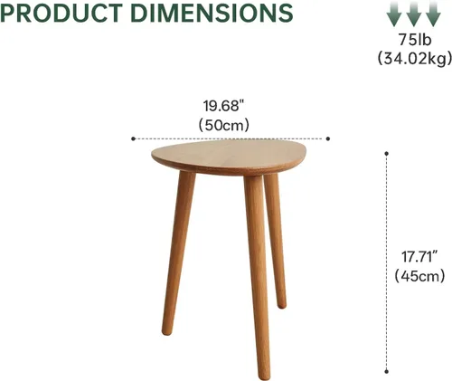 Miniatura 2 de Small Oval Coffee Table, Mid Century Modern Coffee Table for Living Room, 100% Solid Oak Wood Side Table End Tables for Home