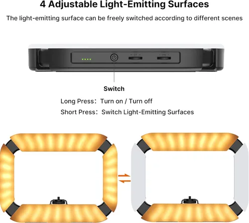 Miniatura 3 de Soporte de Video para Smartphone PICTRON U200 Luz de Anillo LED Portátil Luz para Selfies Estabilizador de Video para Teléfono para Cámara
