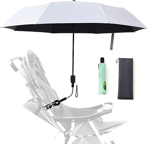 Miniatura 7 de Sombrilla universal para bebé, cochecito de bebé, protección solar para cochecitos, paraguas impermeable para carritos, bicicleta, silla de ruedas