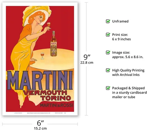 Miniatura 2 de Martini Vermut - Martini & Rossi - Turín (Torino) Italia - Póster publicitario italiano vintage por Marcello Dudovich c.1910 - Impresión artística