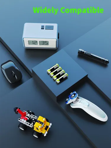 Miniatura 7 de Paquete de 4 baterías AA recargables con cargador integrado de 3000 mWh 1.5 V de larga duración, carga rápida independiente, a prueba de fugas