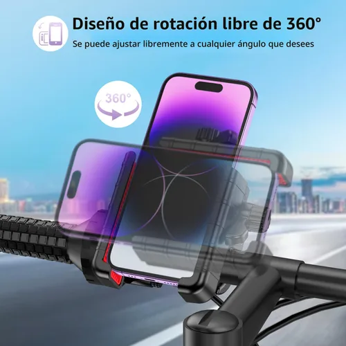 Miniatura 6 de Soporte de teléfono para bicicleta, [compatible con cámara] Soporte de teléfono de motocicleta para scooter eléctrico, montaña, moto de cross
