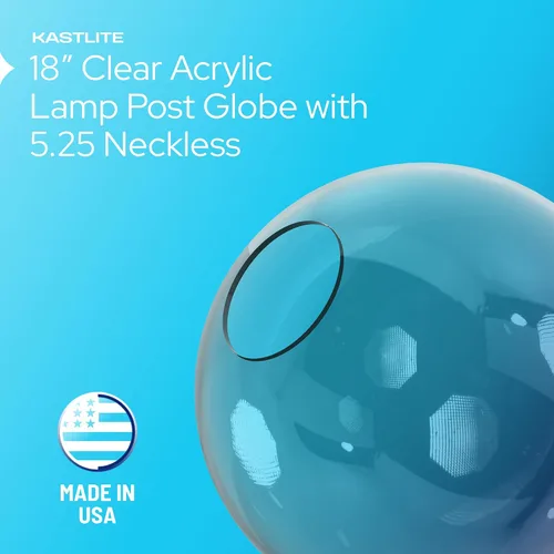 Miniatura 7 de KASTLITE Difusor de luz de acrílico transparente de 18 pulgadas para exteriores, textura suave con apertura sin cuello de 5.25 pulgadas, fabricado