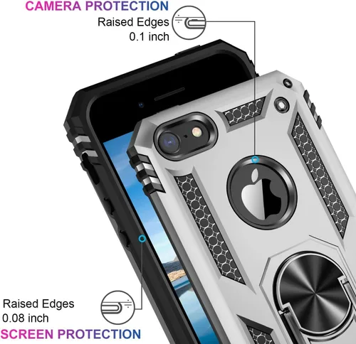 Miniatura 23 de Jeylly Funda para iPhone SE/Funda para iPhone 5S, Exterior de Plástico Duro que Absorbe Golpes + Interior de Silicona de Goma Defensor contra
