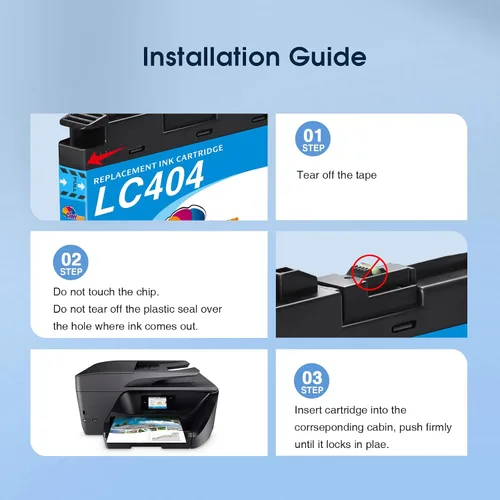 Miniatura 8 de Clorisun LC404 - Cartuchos de tinta compatibles con impresora Brother MFC-J1205W compatibles con impresora Brother MFC-J1205W MFC-J1215W MFC-J1205W