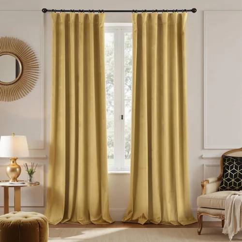 Miniatura 11 de Cortinas de terciopelo con trabilla trasera de 52 x 63 pulgadas de color naranja quemado de KOUFALL