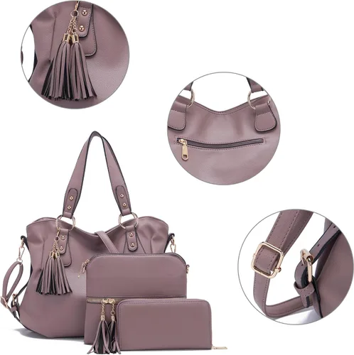 Miniatura 5 de Juego de carteras y carteras para mujer, bolso grande con cartera, 3