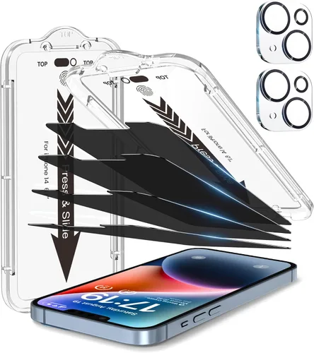 Miniatura 15 de EZ-GLAZ - Paquete de 4 + 2 protectores de pantalla de privacidad para iPhone 13 [6.1 pulgadas] con protector de lente de cámara
