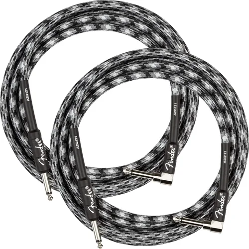 Miniatura 9 de Fender Cable de instrumentos de lujo de 10 pies, ángulo recto, tweed negro, paquete de 2