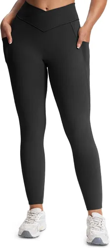 Miniatura 94 de Aoxjox Trinity - Pantalones de yoga de cintura alta con bolsillos para mujer, control de abdomen, cintura cruzada, leggings de entrenamiento suaves