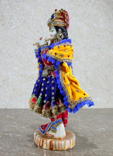 Miniatura 8 de eSplanade Escultura tallada a mano de Dios Kishan Krishna Murti Idol Estatua - 11 pulgadas - Resina