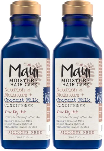 Miniatura 10 de Maui Moisture Acondicionador nutritivo y humectante + leche de coco para hidratar y desenredar el cabello rizado, acondicionador hidratante diario