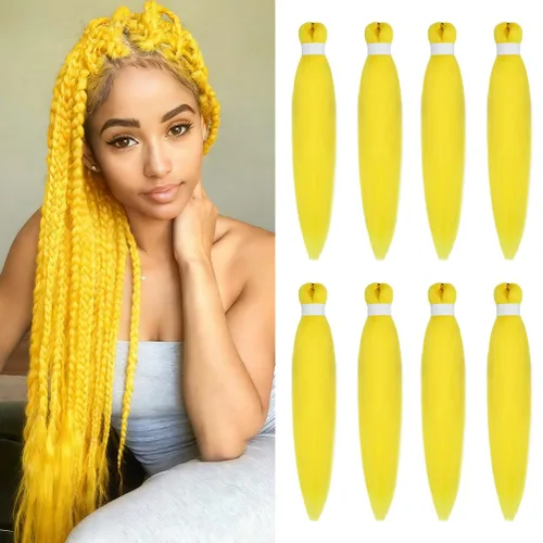 Miniatura 36 de 8 paquetes de extensiones preestiradas - 16 pulgadas de cabello trenzado premium, 55G/paquete, sin picazón, fijación en agua caliente, textura Perm