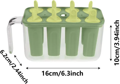 Miniatura 2 de 8 cavity Ice Pop Maker Mold Tray, Reusable Popsiclee Molds, Reusable Easy Release Ice Cream Container with Sticks for Yogurt Juice and DIY Chilled