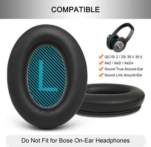 Miniatura 2 de GEVO Almohadillas de repuesto para auriculares Bose QC25, almohadillas para auriculares Bose QuietComfort QC2 QC15 Ae2 Ae2i Ae2w, piel de oveja