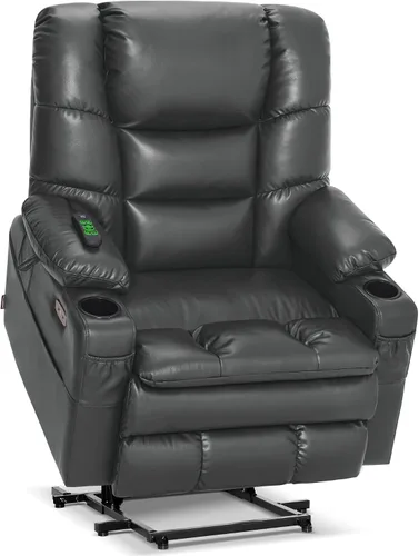 Miniatura 11 de MCombo Silla Reclinable Grande de Elevación con Triple Motor con Masaje y Calefacción Dual, Reposacabezas Ajustable para Personas Mayores Altas