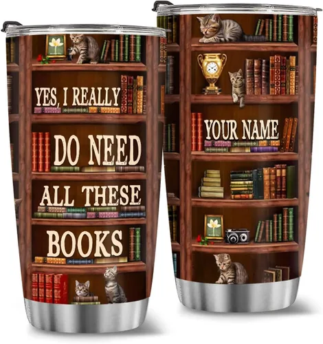 Miniatura 14 de T40413 - Taza personalizada para amantes de los libros, taza de café con texto en inglés "Just A Girl Loves Book", regalo para mujeres y niñas