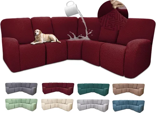 Miniatura 38 de Fundas de sofá reclinable seccional 100% impermeables para sofá reclinable en forma de L, funda de sofá modular de esquina en forma de L, fundas