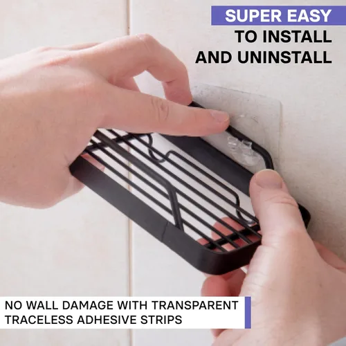 Miniatura 3 de KINCMAX Jabonera adhesiva de alta calidad para pared de ducha, jabonera de barra sin taladros para almacenamiento de baño, organizador de jabón