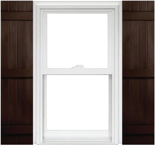 Miniatura 12 de Polaris Homeside 4 Contraventanas de Vinilo Unidas Board and Batten (1 Par) 14-1/2 pulg. x 43 pulg. - 930 Blanco