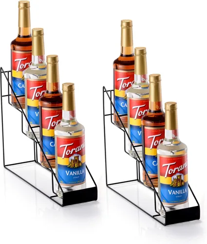 Miniatura 12 de kimilus Estante para Jarabe de Café para Accesorios de Bar de Café, se adapta a jarabe Torani y Monin, Organizador de Bar de Café con capacidad
