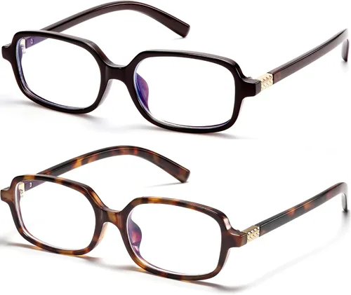 Miniatura 13 de Lentes retro rectangulares con bloqueo de luz azul para mujer, anteojos falsos de los años 90, anteojos de computadora Y2K de moda con marco