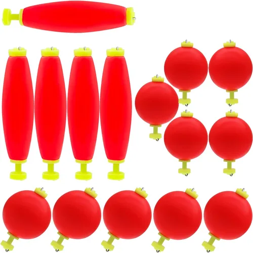Bobber Slip Bobbers para pesca 15 piezas de espuma a presión de flotadores ponderados Bobbers Accesorios de aparejos de pesca Suministros de pesca