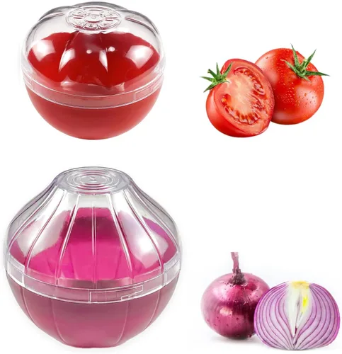 Miniatura 8 de 2 recipientes de almacenamiento de cebolla y limón en forma de frutas y verduras para nevera y verduras que hacen que la comida se mantenga fresca