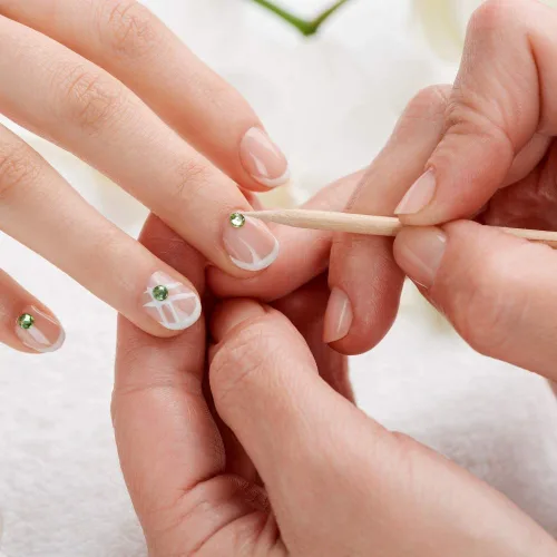 Miniatura 6 de Palitos de madera naranja para arte de uñas, 50 unidades, herramienta multifuncional para quitar cutículas, manicura y pedicura, 4.5 pulgadas