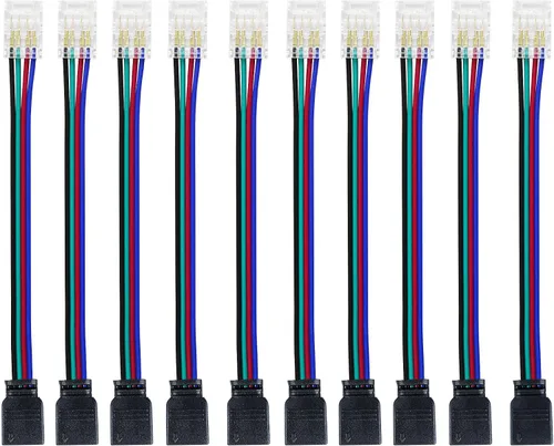 Miniatura 14 de LightingWill Conectores LED de 2 pines de 0.315 in, 10 unidades DC hembra conector transparente sin soldadura, conector de luz de cinta LED 2