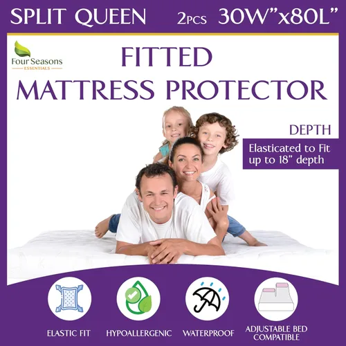 Miniatura 23 de Protector de colchón impermeable tamaño individual - Estilo sábana ajustable - Cubierta hipoalergénica de calidad premium que protege contra