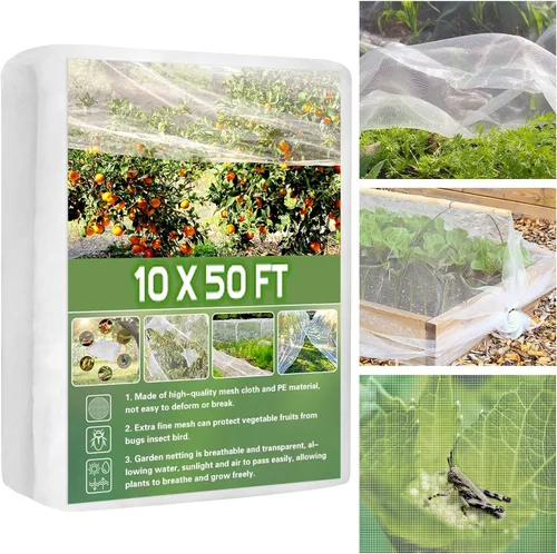 Miniatura 9 de Mosquitera, 8 x 24 pies, red para pájaros para protección de jardín, cubiertas de plantas de insectos para frutas vegetales, red de malla de jardín
