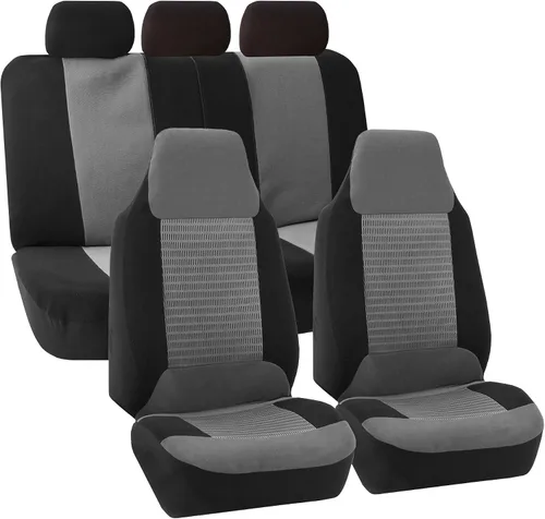 Miniatura 9 de FH Group Fundas de Asiento de Automóvil Juego Completo de Tela - Ajuste Universal, Fundas de Asiento Automotrices, Fundas de Asiento Delantero de 1