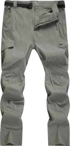 Miniatura 2 de WENRONSTA Pantalones cargo de senderismo para hombre, secado rápido, ligeros, impermeables, 6 bolsillos, para exteriores, pesca, montaña