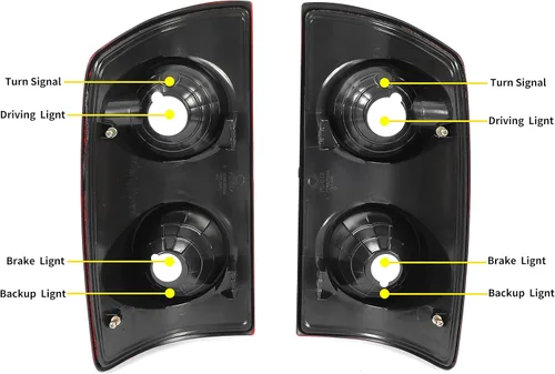 Miniatura 7 de Luz trasera HECASA compatible con 2007-2009 Dodge Ram 1500/2500/3500 ensamblaje de lámpara de luz trasera de camioneta para lado del conductor Lente
