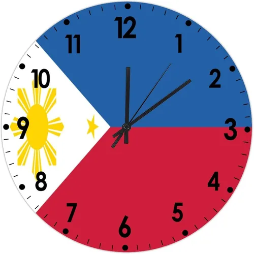 Miniatura 521 de Cheyan Reloj de pared con bandera de Canadá de 12 pulgadas, silencioso, sin tictac, de PVC, funciona con pilas, reloj redondo decorativo, regalo