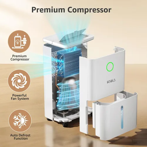 Miniatura 6 de KNKA 1600 sq.ft Dehumidifiers for Basement, 21 Pint Dehumidifiers for Home with Drain Hose, Continuous Drainage, Washable Filter, Intelligent