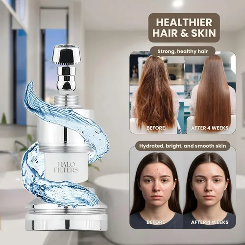 Miniatura 7 de Cabezal de ducha filtrado – Filtro de regadera de alta presión que elimina el cloro y los sedimentos, suavizante de agua para cabello y piel, reduce