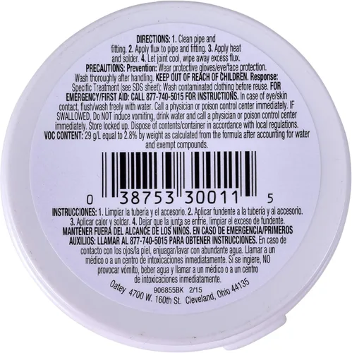 Miniatura 2 de Oatey 30011 No.5 Flujo de pasta, 1.7 oz.